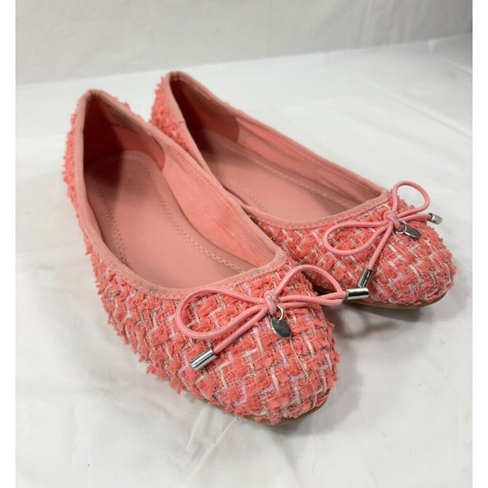 ASOS DESIGN Lallie Pink Tweed Ballet Flat Women's Size 7